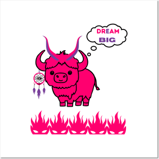 I just need to dream big . pink animal Posters and Art